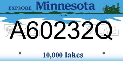 A60232Q Minnesota License Plate