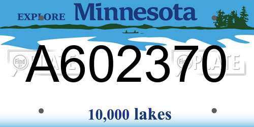 A602370 Minnesota License Plate