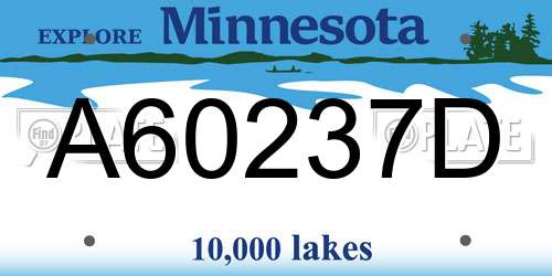 A60237D Minnesota License Plate