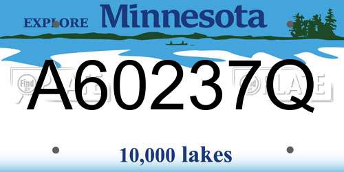 A60237Q Minnesota License Plate