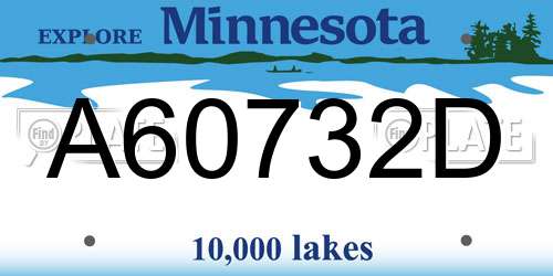 A60732D Minnesota License Plate