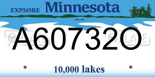 A60732O Minnesota License Plate