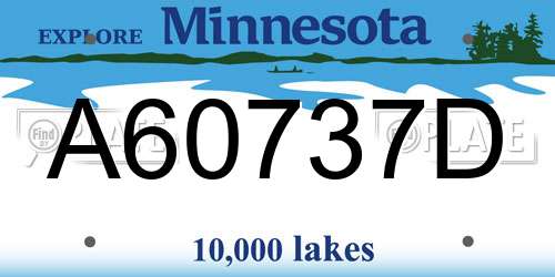 A60737D Minnesota License Plate