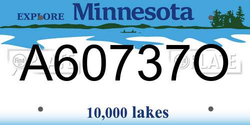 A60737O Minnesota License Plate