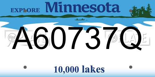 A60737Q Minnesota License Plate