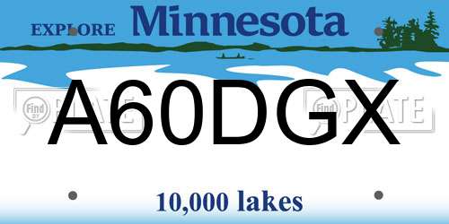A60DGX Minnesota License Plate