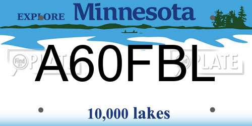 A60FBL Minnesota License Plate