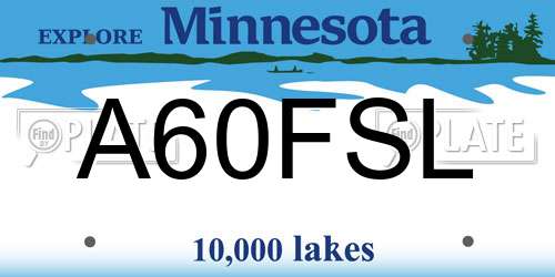 A60FSL Minnesota License Plate