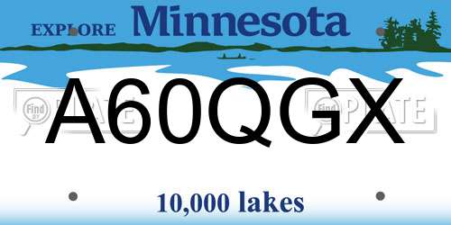 A60QGX Minnesota License Plate