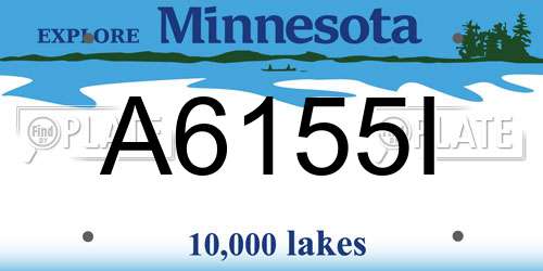 A6155I Minnesota License Plate