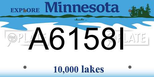 A6158I Minnesota License Plate