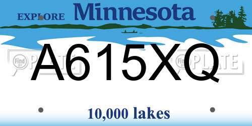 A615XQ Minnesota License Plate