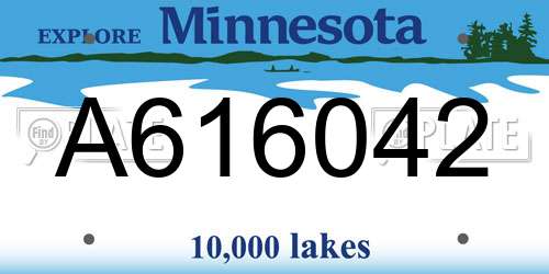 A616042 Minnesota License Plate