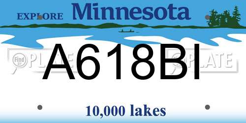 A618BI Minnesota License Plate