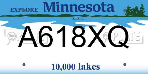 A618XQ Minnesota License Plate