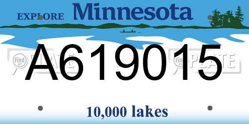 A619015 Minnesota License Plate