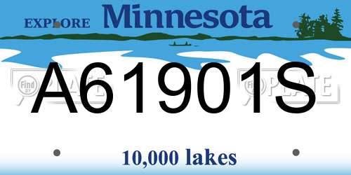A61901S Minnesota License Plate