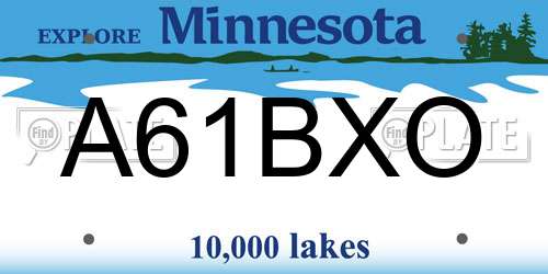 A61BXO Minnesota License Plate