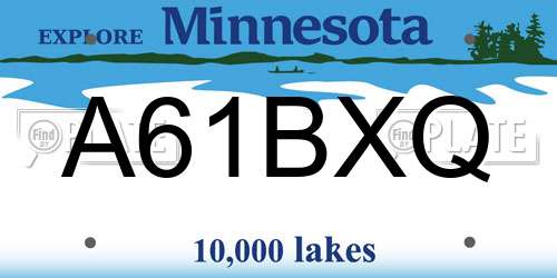 A61BXQ Minnesota License Plate