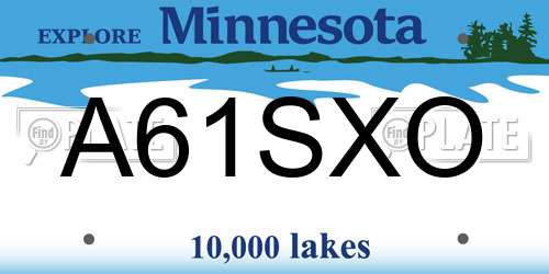 A61SXO Minnesota License Plate