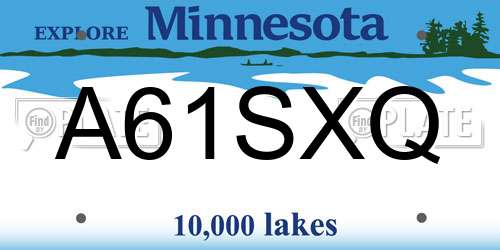 A61SXQ Minnesota License Plate