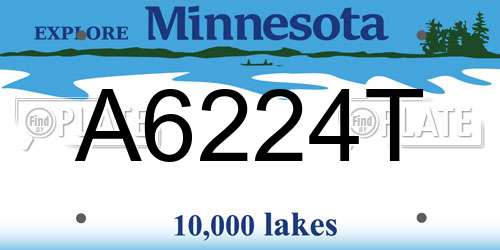 A6224T Minnesota License Plate