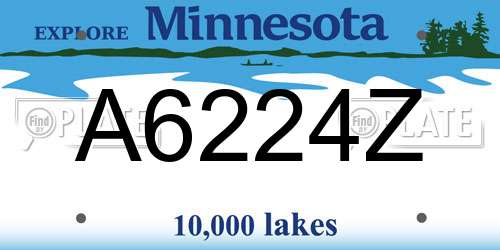A6224Z Minnesota License Plate