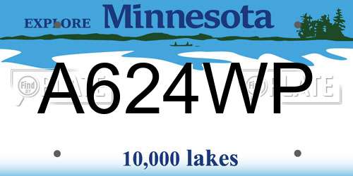 A624WP Minnesota License Plate