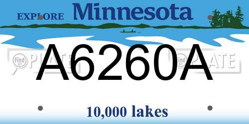 A6260A Minnesota License Plate