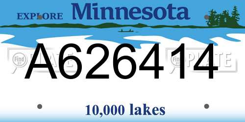 A626414 Minnesota License Plate