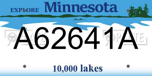 A62641A Minnesota License Plate