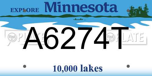 A6274T Minnesota License Plate