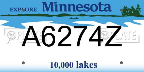 A6274Z Minnesota License Plate