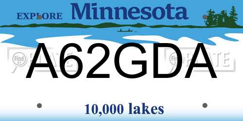 A62GDA Minnesota License Plate