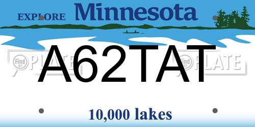 A62TAT Minnesota License Plate