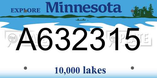 A632315 Minnesota License Plate