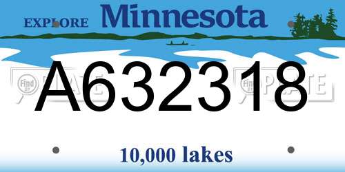A632318 Minnesota License Plate