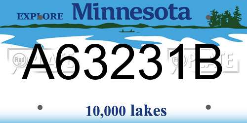 A63231B Minnesota License Plate