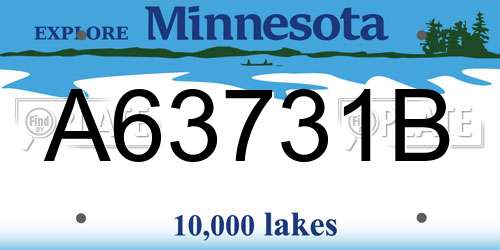 A63731B Minnesota License Plate
