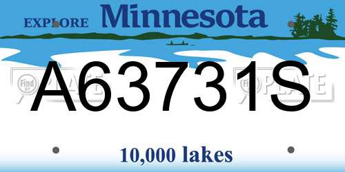 A63731S Minnesota License Plate