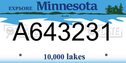 A643231 Minnesota License Plate