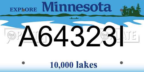 A64323I Minnesota License Plate