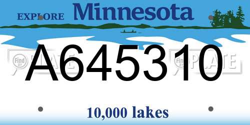 A645310 Minnesota License Plate