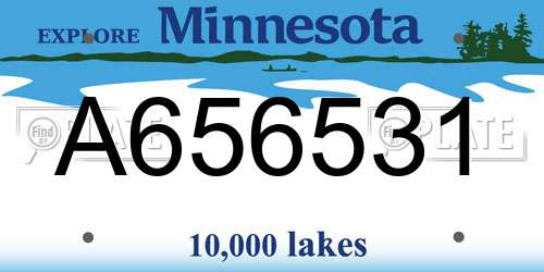 A656531 Minnesota License Plate