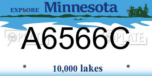 A6566C Minnesota License Plate