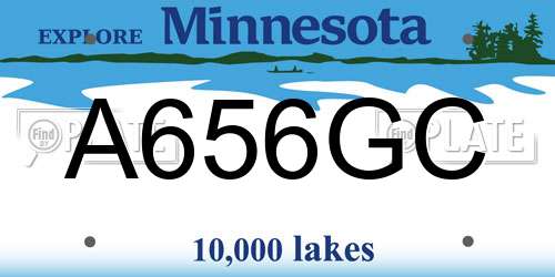 A656GC Minnesota License Plate