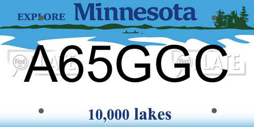 A65GGC Minnesota License Plate