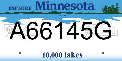 A66145G Minnesota License Plate