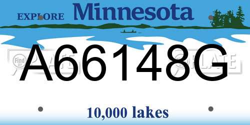 A66148G Minnesota License Plate