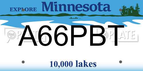 A66PBT Minnesota License Plate
